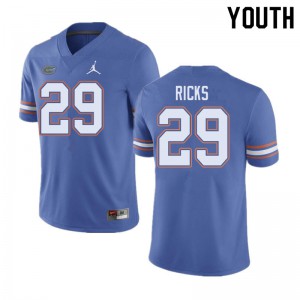 Jordan Brand Youth #29 Isaac Ricks Florida Gators College Football Jerseys Blue 328974-315