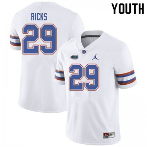 Jordan Brand Youth #29 Isaac Ricks Florida Gators College Football Jerseys White 567307-736