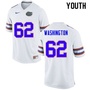 Youth #62 James Washington Florida Gators College Football Jerseys White 922317-473