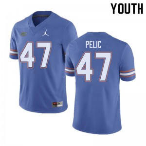 Jordan Brand Youth #47 Justin Pelic Florida Gators College Football Jerseys Blue 127283-925