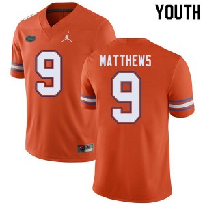 Jordan Brand Youth #9 Luke Matthews Florida Gators College Football Jerseys Orange 329762-593