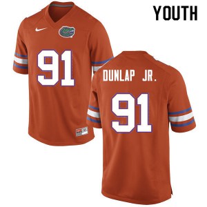 Youth #91 Marlon Dunlap Jr. Florida Gators College Football Jerseys Orange 758185-383