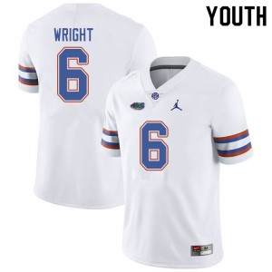 Jordan Brand Youth #6 Nay'Quan Wright Florida Gators College Football Jerseys White 421202-562