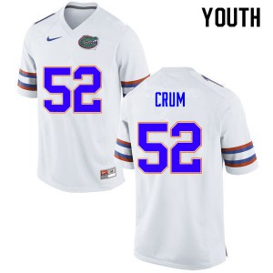 Youth #52 Quaylin Crum Florida Gators College Football Jerseys White 353078-804