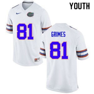 Youth #81 Trevon Grimes Florida Gators College Football Jerseys White 694605-853