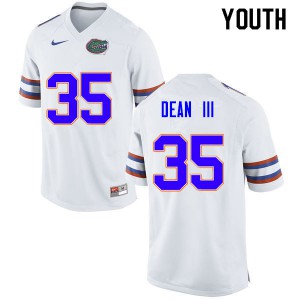 Youth #35 Trey Dean III Florida Gators College Football Jerseys White 836569-571