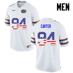 Men Florida Gators #94 Zachary Carter College Football USA Flag Fashion White 176275-735