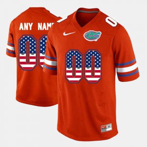 Men Florida Gator #00 US Flag Fashion Custom Jerseys Orange 833843-806