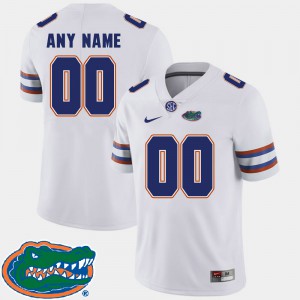 Men Florida Gators #00 College Football 2018 SEC Customized Jerseys White 210495-997